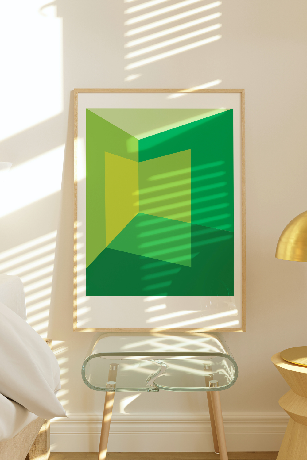 LIGHT CORNER: GREEN Framed Art Print by Holly McWhorter