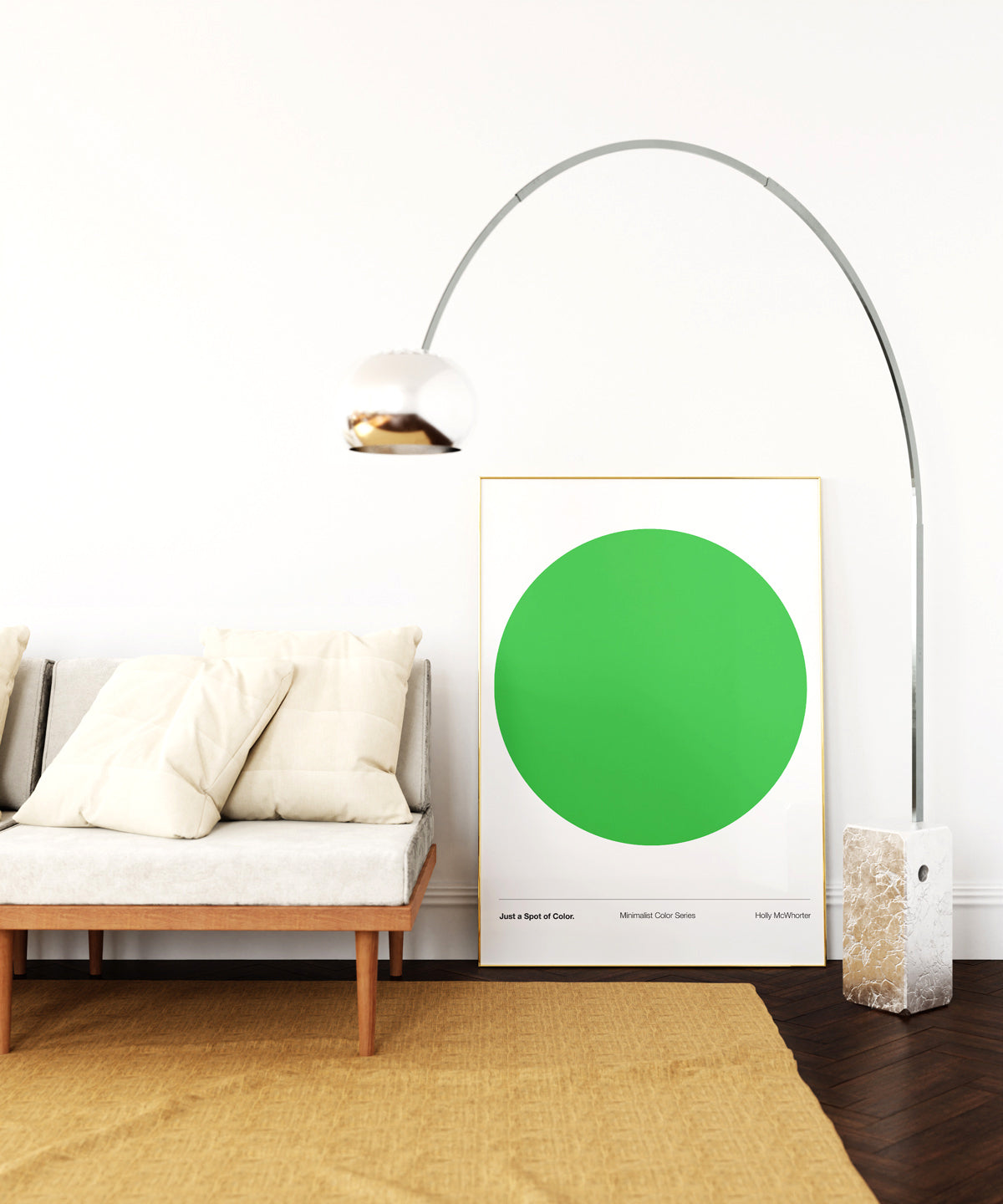JUST A SPOT OF COLOR: GREEN Framed Art Print by Holly McWhorter