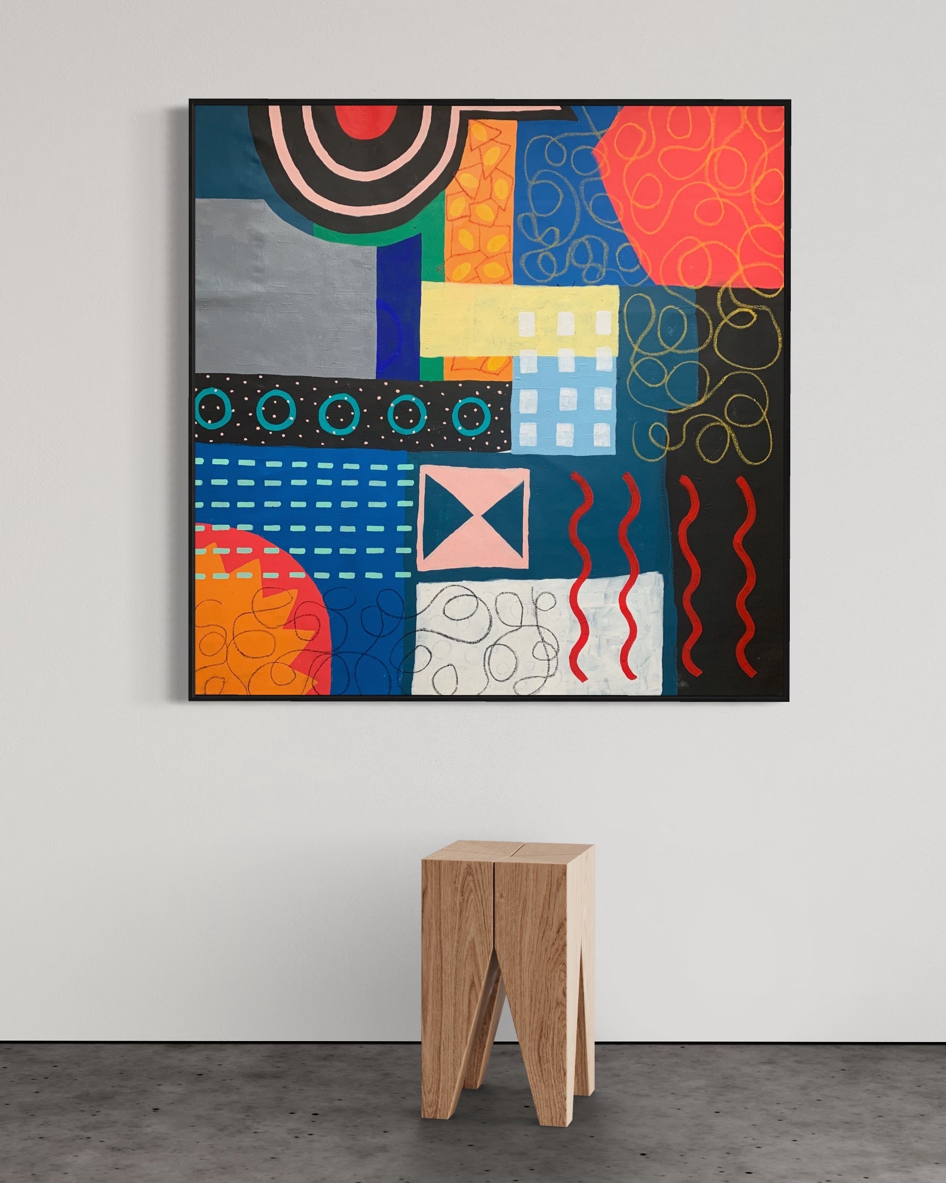 City State - Original Painting on Canvas, 48" x 48" (122x122cm)
