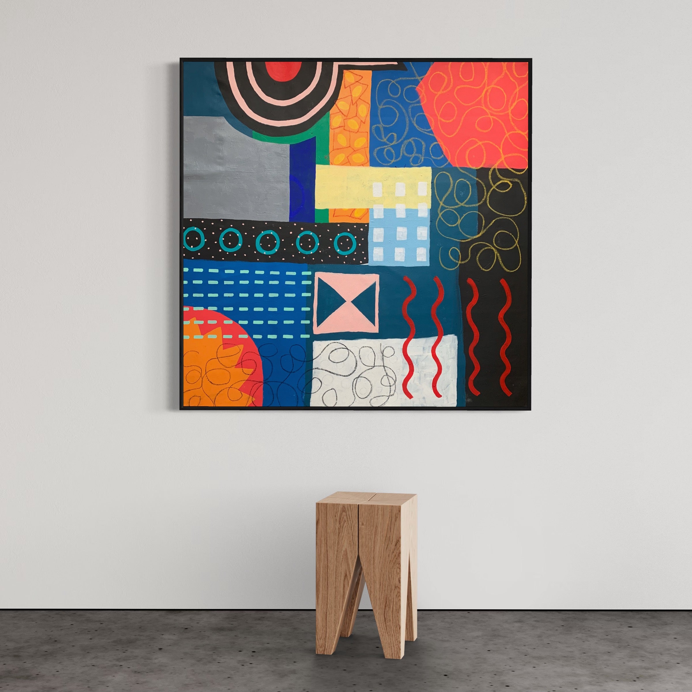 City State - Original Painting on Canvas, 48" x 48" (122x122cm)