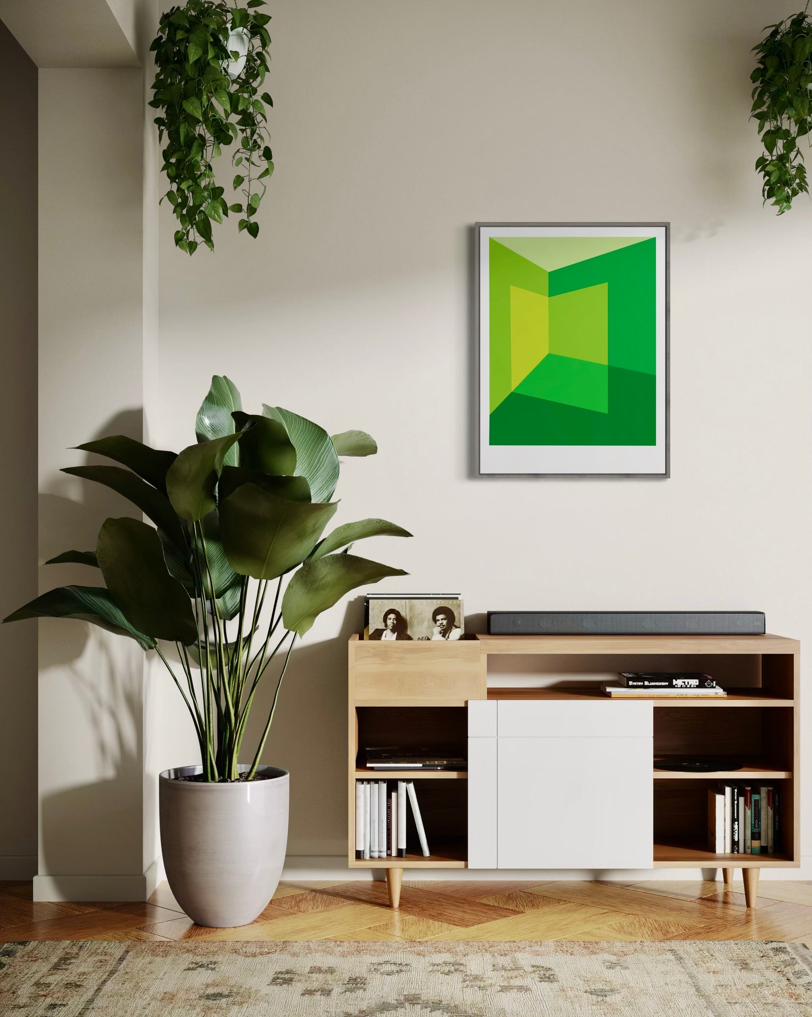 LIGHT CORNER: GREEN Framed Art Print by Holly McWhorter