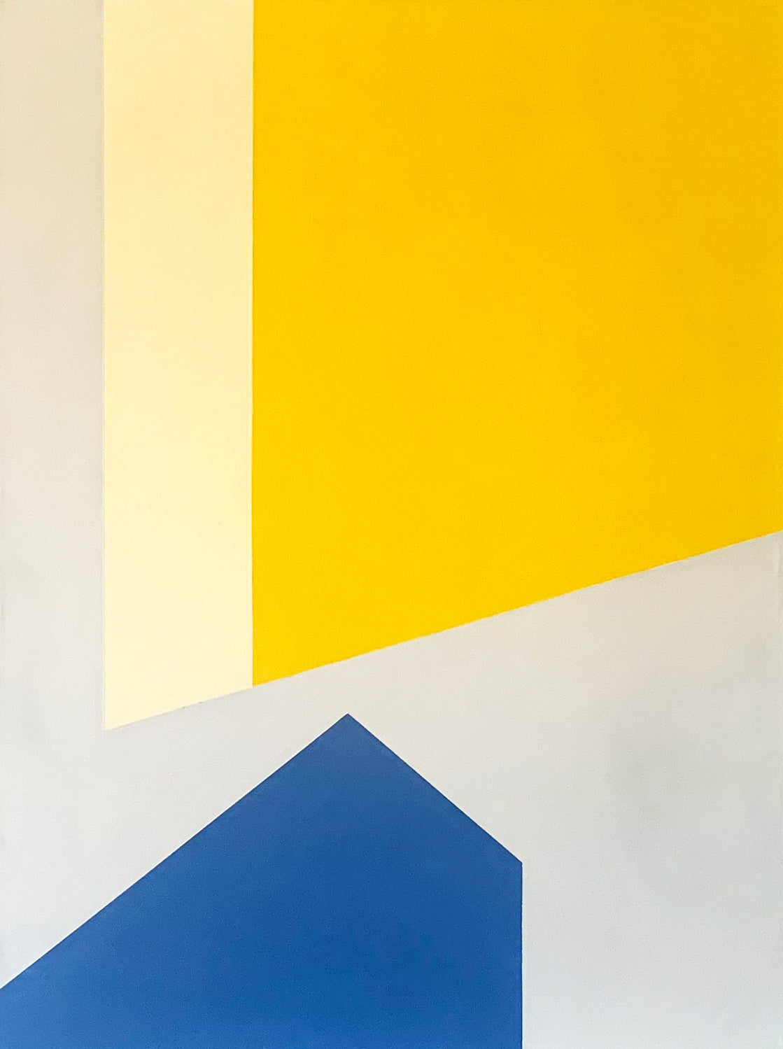Yellow Blue Descent - Original Painting on Canvas, 36" x 48"
